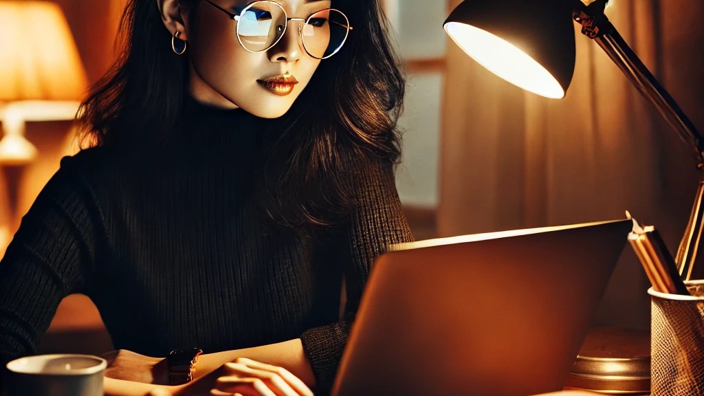 Image generated by AI of a contemporary Asian woman writer working at a laptop in a dimly lit home office. RFM wants to develop talent, measuring it in a fair and equitable way to find hidden and disadvantaged talent in a world where not everybody has an equal chance to exhibit their abilities. RFM does not discriminate against anyone. The only personal criterium for publication is talent in use of English and in developing outstanding stories. Because RFM embraces the global community, RFM embraces differences, whether those are race, age, ethnicity, religion, gender, sexual orientation, or physical ability. RFM wants to see diversity in writing from around the world, from all time zones. RFM respects everyone’s voice and strives to create a culture in which people from all cultures, races, and backgrounds feel encouraged to express their ideas and perspectives.